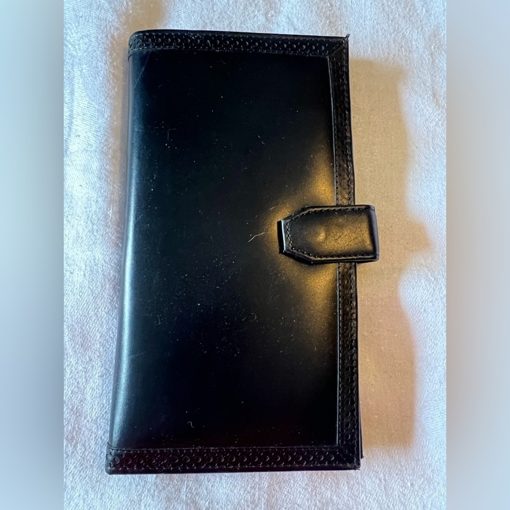 Isaac Mizrahi Black Embossed Leather Wallet